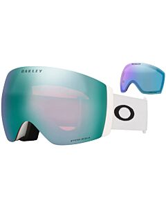 2026 Oakley Flight Deck Pro L Goggle- Matte White w/ Prizm Sapphire + Prizm Iced