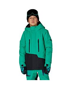 686 Geo Insulated Jacket Boys'- Deep Green Colorblock