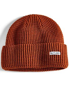 Autumn Waffle Beanie- Rust