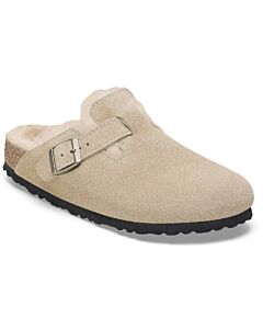 Birkenstock Boston Shearling Suede Regular- Taupe/ Sandcastle