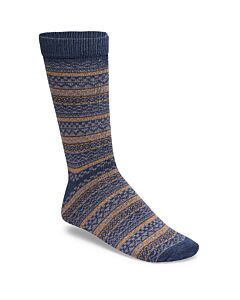 Birkenstock Cotton Pattern Knit Sock- Stone Navy/ Faded Purple/ Ochre