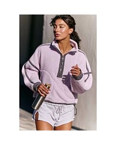 Free People Movement Mountain High 1/2 Zip Fleece Women's- Lilac w/ Vintage Black