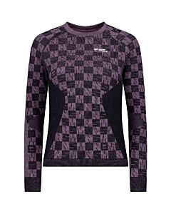 Mons Royale Ascender Merino L/S Women's- Mauve/ Black