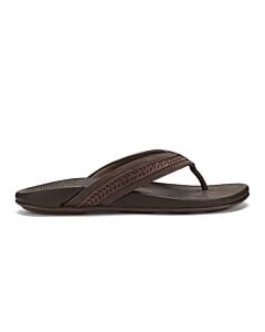 OluKai Aho Sandal Men's- Dark Wood/ Dark Wood