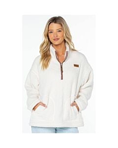 Roxy Cozy Day 1/2 Zip Fleece Women's- Parchment Solid