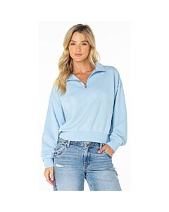 Roxy Half Moon 1/4 Zip Women's- Cerulean Solid