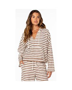 Roxy Rich Coast Hoodie Women's- Brownie Freebird Stripe