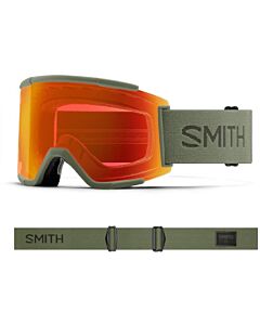 Smith Squad XL Goggle- Fatigue Green w/ Chromapop Red + Storm Yellow