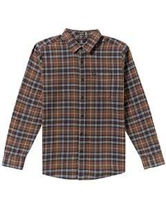 Volcom Caden Plaid L/S Men's- Brown Stone