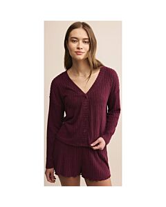 Z Supply Mara Rib Cardigan Women's- Merlot