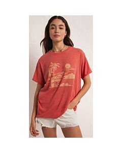 Z Supply Oversized Sunset Tee Women's- Tango