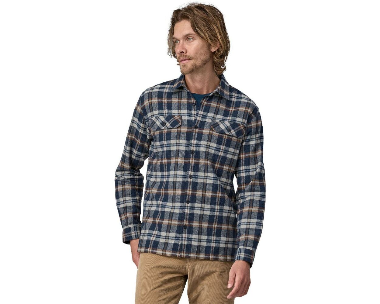 Patagonia L/S Cotton Midweight Fjord Flannel Men's- Fields: New Navy