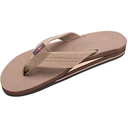 Rainbow Leather Double Layer Sandal Women's- Dark Brown