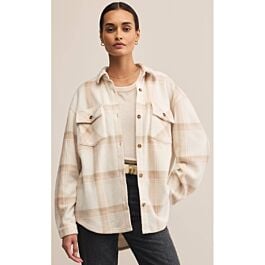 Z Supply Hiker Two Tones Fleece Jacket Women's- Smokey