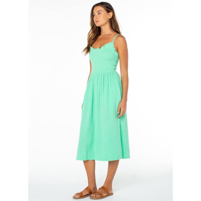 bud green dress Roxy Downriver Women's- Spring Solid Cotton dress
