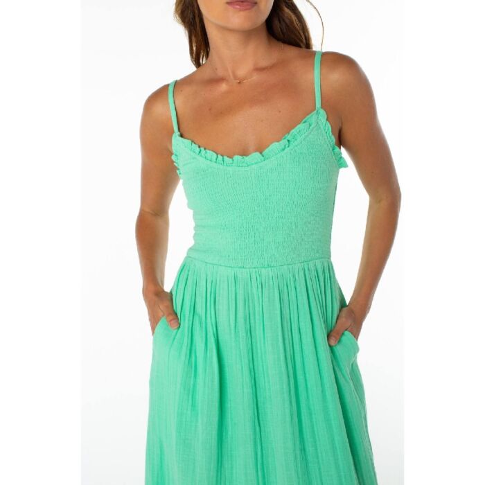 roxy green dress Downriver Women's- Spring Bud Solid banquet